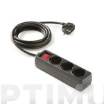BASE MULTIPLE ECO CON INTERRUPTOR NEGRA